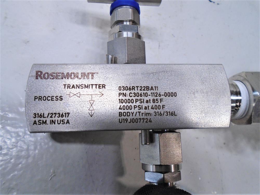 Rosemount 3051 Pressure Transmitter w/ Manifold Valve 3051TG4A2B21AE5M5Q4S5